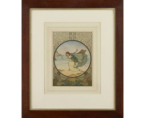 R. M. SEATON  SOUNDS OF THE SEA   pen, ink and watercolour, signed and dated lower centre R.M. SEATON 1911  25cm x 18.5cm
