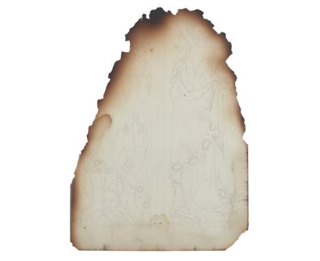 JOHN HARDMAN &amp; CO., BIRMINGHAM, POSSIBLY BY A. W. N. PUGIN  FOURTEEN SHEETS OF STAINED GLASS DRAWINGS, MID-19TH CENTURY  