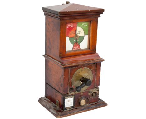 Midland Railway mahogany cased Rotary Block instrument stamped MR Co 1914 in the case. Appears complete and in ex railway con