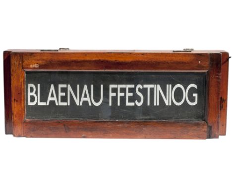 BR DMU destination box with the following destinations noted; Birmingham Snow Hill, Blaenau Festiniog, Worcester, Hereford, W