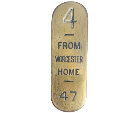 GWR signal lead 4 FROM WORCESTER HOME. Measures 5in long and still retains most of its black wax infill. In ex box condition.