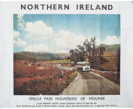 Poster BR/UTA NORTHERN IRELAND SPELGA PASS MOUNTAINS OF MOURNE. Quad Royal 40in x 50in. In good condition, has been folded. 