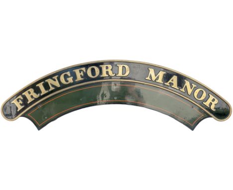Nameplate FRINGFORD MANOR. Ex GWR 4-6-0 locomotive built Swindon in January 1939 and numbered 7814. First allocation was West