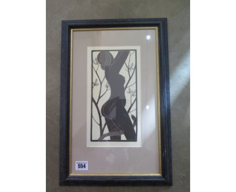 Eric Gill numbered off set lithograph nude entitled Eve Erotic print - society number 119/2500  25 cm x 14 cm  