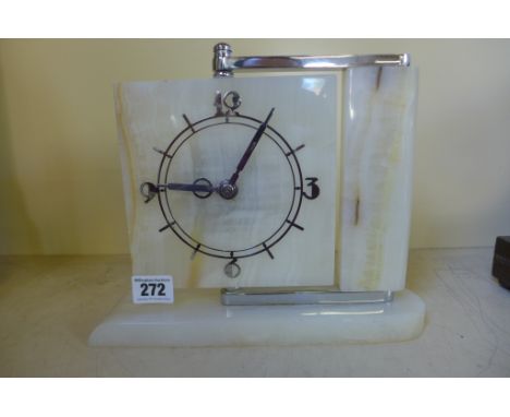 An Art Deco eight day mantel clock with a balance wheel movement 
Condition report:  Working 