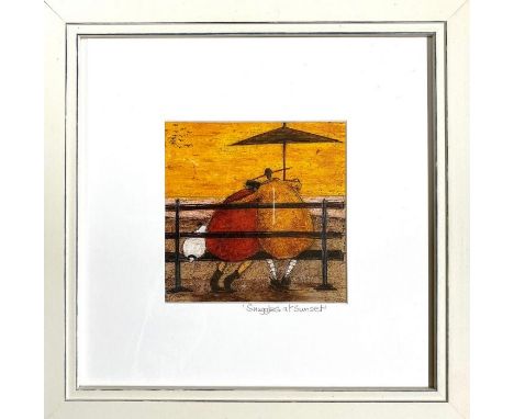 Sam Toft (British, b. 1964). Snuggles at Sunset, giclee, signed on the print itself l.r., 15cm by 15cm, titled to mount, fram