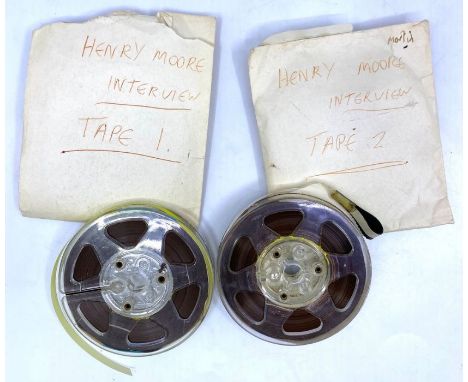 Henry Moore (1898-1986). Recorded interview on two reel-to-reel tapes, approximately 60 minutes in length, also converted to 