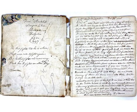 Georgian horological manuscript bearing the owner inscription of Francis Shacklock [clockmaker or watchmaker] of Stanfree, De