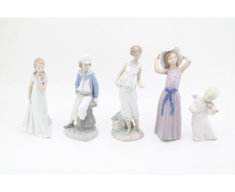 Lladro figures to include 2006 Events Figure, Privilidge, a Sailor Boy, a putti playing the violin and a lady holding her hat