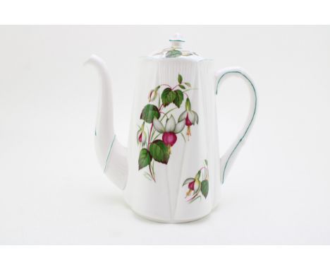 Shelley coffee pot in the 2395 Fuschia pattern, 20cm tall.  In good condition with no obvious damage or restoration.