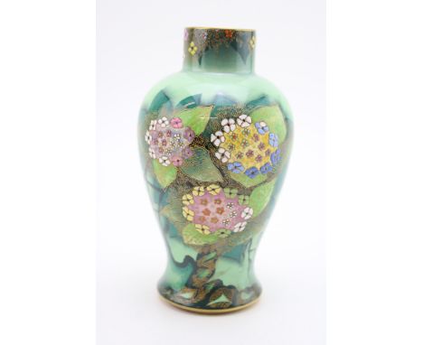Carlton Ware lacecap Hydrangea vase, height 15cm  good condition, age related crazing, no signs of restoration or damage.