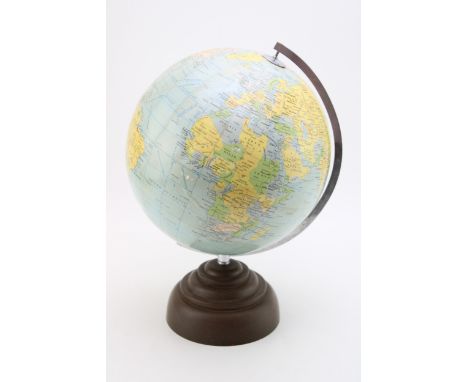 A vintage desk globe with bakelite base, the Paramount by Geographic of Fleet Street London, 35cm tall.