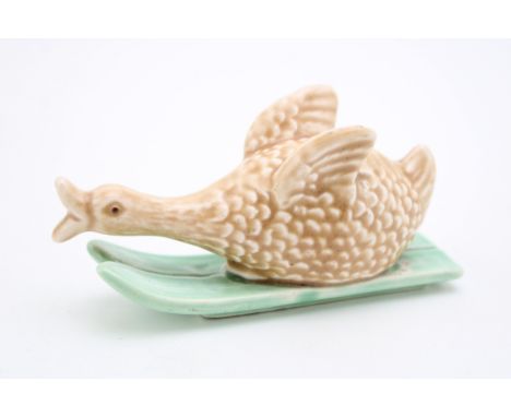 Sylvac Skiing Duck 1678, 10.5cm long.  Displays well, generally good, slight forming hairline to back left of duck.