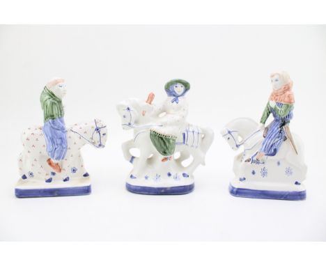 Rye Pottery 'The Canterbury Tales' Chaucer figures to include The Friar, The Wife of Bath and The Reeve (3), 22cm tall.  In g