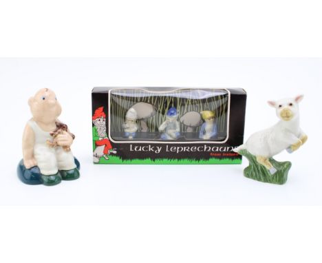 Wade to include a boxed set of Lucky Leprechauns, a Leaping Lamb 2004 and Baby with Teddy (3).  In good condition with no obv
