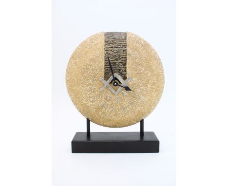 Troika-inspired resin clock on composite stand, 29cm tall.  Please note, we don't believe this is original from the Troika st