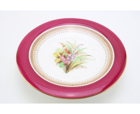 Royal Worcester 'Flowers Botanical' Foxgloves, Taza  R9522 x1880, 24cm diameter, 5cm tall.  Of first quality with no obvious 
