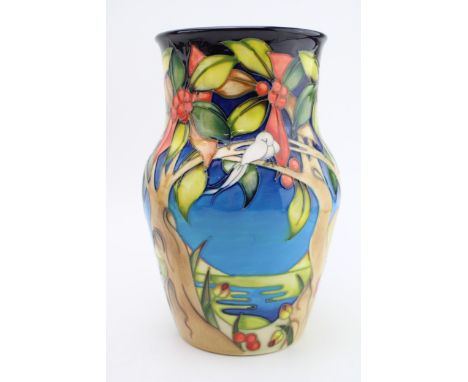 Moorcroft Aquitaine vase, limited edition 144/250, signed by Emma Bossons, height 23cm  good condition, no signs of restorati