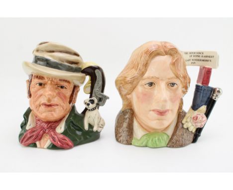 Large Royal Doulton character jugs to include Bill Sikes, with certificate and Oscar Wilde (2).  In good condition with no ob