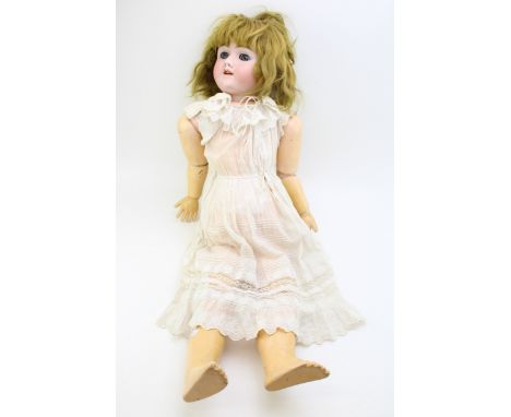 Antique German Bisque Head Doll Handwerck 109-15 DEP with composite body, impressed mark to head 'Germany Handwerck', moving 