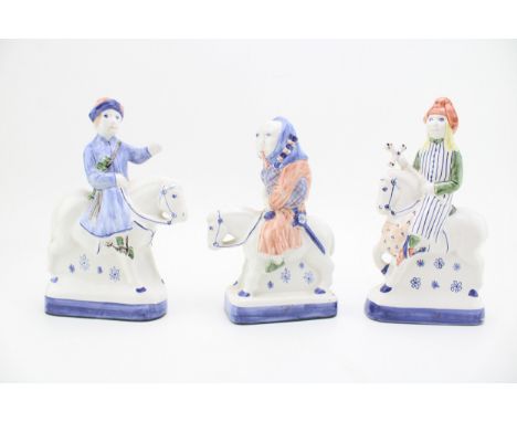 Rye Pottery 'The Canterbury Tales' Chaucer figures to include The Skipper, The Miller and The Pardoner (3), 23.5cm tall.  In 