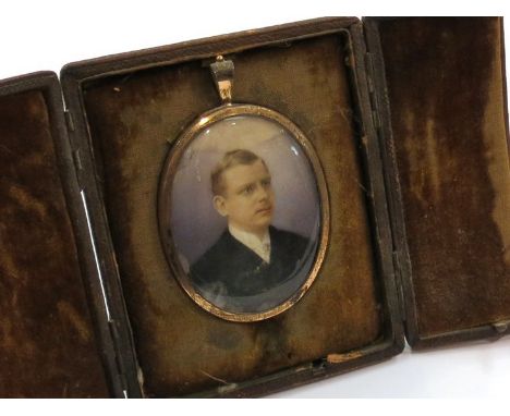 A miniature on ivory, portrait of gentleman, thought to be Beck family, Fakenham, 9ct gold cased