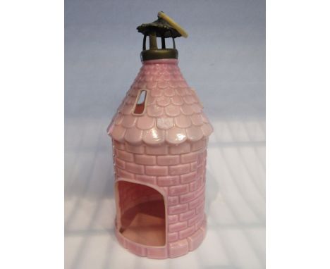 A Victorian pink glass night light 