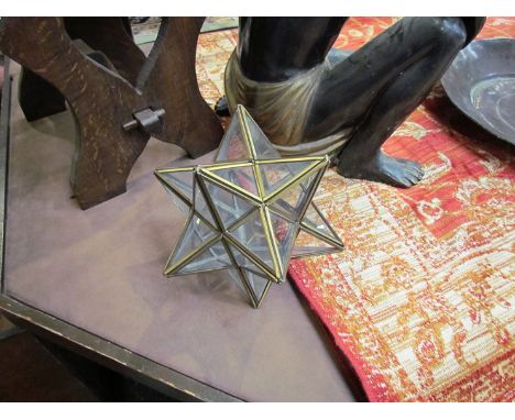 A star form glass and brass light shade