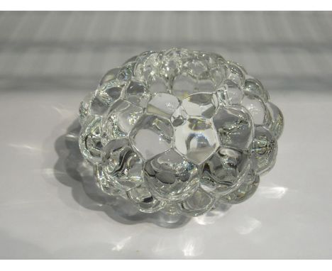 An Orrefors glass "bubble" candle holder, boxed  