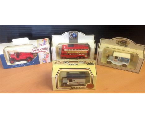Lledo Die cast model collection includes 1934 Dennis Fire Engine Devon Fire Services, RAF Association vintage van, Folkestone
