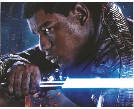 Star Wars John Boyega signed 10x8 colour photo pictured in his role as Finn in Star Wars sequel trilogy films. John Adedayo B