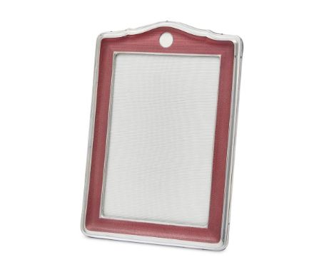 A SILVER AND PINK GUILLOCHE ENAMEL PHOTOGRAPH FRAMEHENRY MATTHEWS, BIRMINGHAM 191119cm high, 13.5cm wide Condition Report: Ma