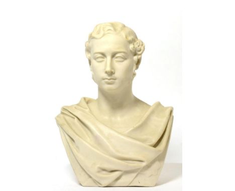 A Victorian parian ware bust of Prince Albert after Marshall Wood 1863 by Copeland Crystal Palace Art Union 