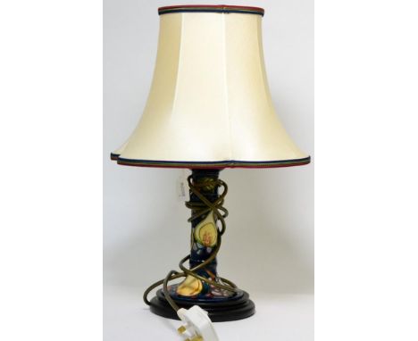 A Moorcroft Queens choice pottery table lamp Minor crazing. 