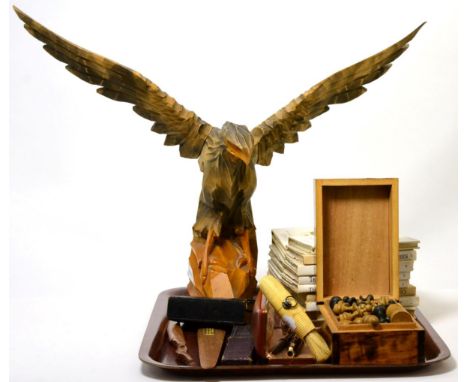 Assorted collectables to include a bone handled corkscrew; turned wood chess set; Parker duofold fountain pen; Beatrix Potter