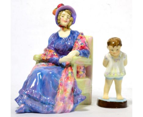 Doulton figure Marion HN1583 and a Worcester figure Tommy Marion - crazed. Tommy - very light crazing. 