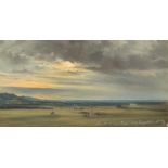 Friedrich Zeller. Abendhimmel über Maxglan und Schloß Kleßheim bei Salzburg. 1852