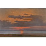 Johann Heinrich Schilbach. Sonnenuntergang über dem Meer.
