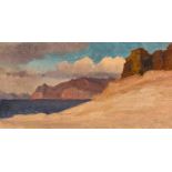 Johann Heinrich Schilbach. Zwei Ölstudien: Küste am Mittelmeer / Gebirgssee.