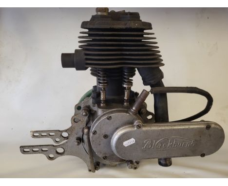 A Blackburne single cylinder motorcycle engine. The crankcase numbered PA 2250, the barrel numbered MC4418