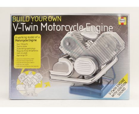 A Haynes 'Build Your Own' model construction kit, for a V-Twin Motorcycle Engine, in original box, appears complete but this 