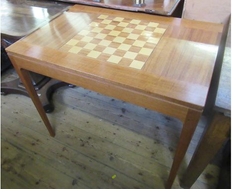 A Heal &amp; Son Ltd mahogany rectangular games table, designed by R G F Rust, cabinet maker&nbsp; Graham Hudson, the top inl