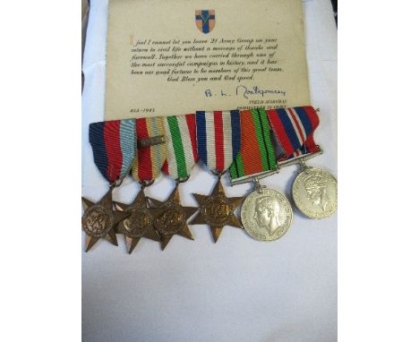 World War 2 Medal awarded to R H Davies
Four Stars, book and a printed thank you from Field Marshall Montgomery