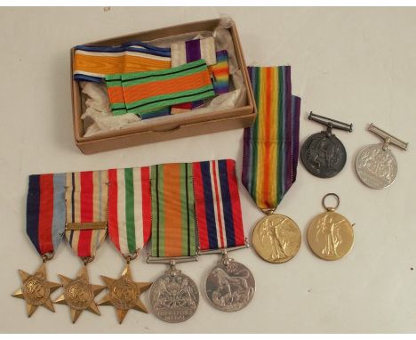 A World War 2 medal group, comprising Africa Star, Italy Star, '39/'45 Star and defence medal, together with '39/'45 medal an