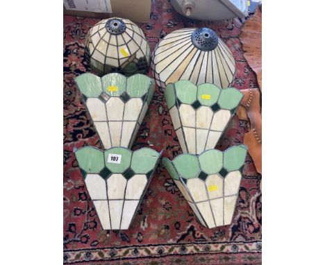 Six Tiffany style lamp shades