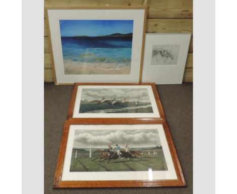 Maureen Little, Aikerness beach, limited edition print, signed in pencil to the margin, 51 x 62cm, together with greyhounds r