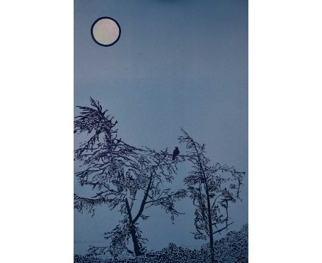 Tom Hammick (b.1963)Dartington Moonbird 2022Signed by Tom Hammick (in pencil to margin lower right)Reduction woodcut with han