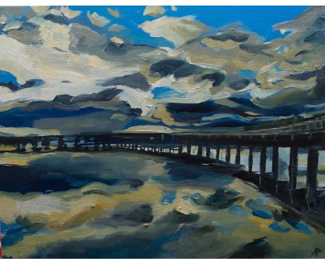 Alastair Faulkner FRCS (Scottish b.1988)Clouds over the Tay Rail BridgeSigned (lower right)Oil on canvas35 x 45cmUnframed
Ala