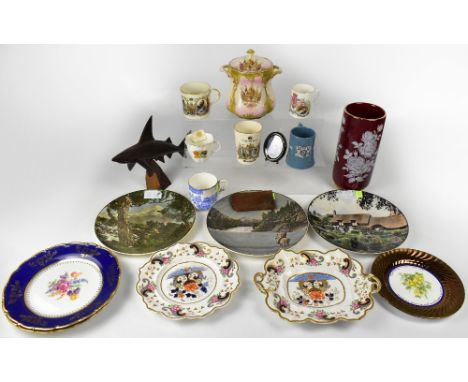 A group of mixed ceramics to include Royal Doulton collectors' plates relating to various subjects, a decorative plate for th