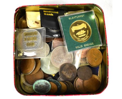 A mixed collection of mostly UK decimal and pre-decimal coins to include a silver example, etc.